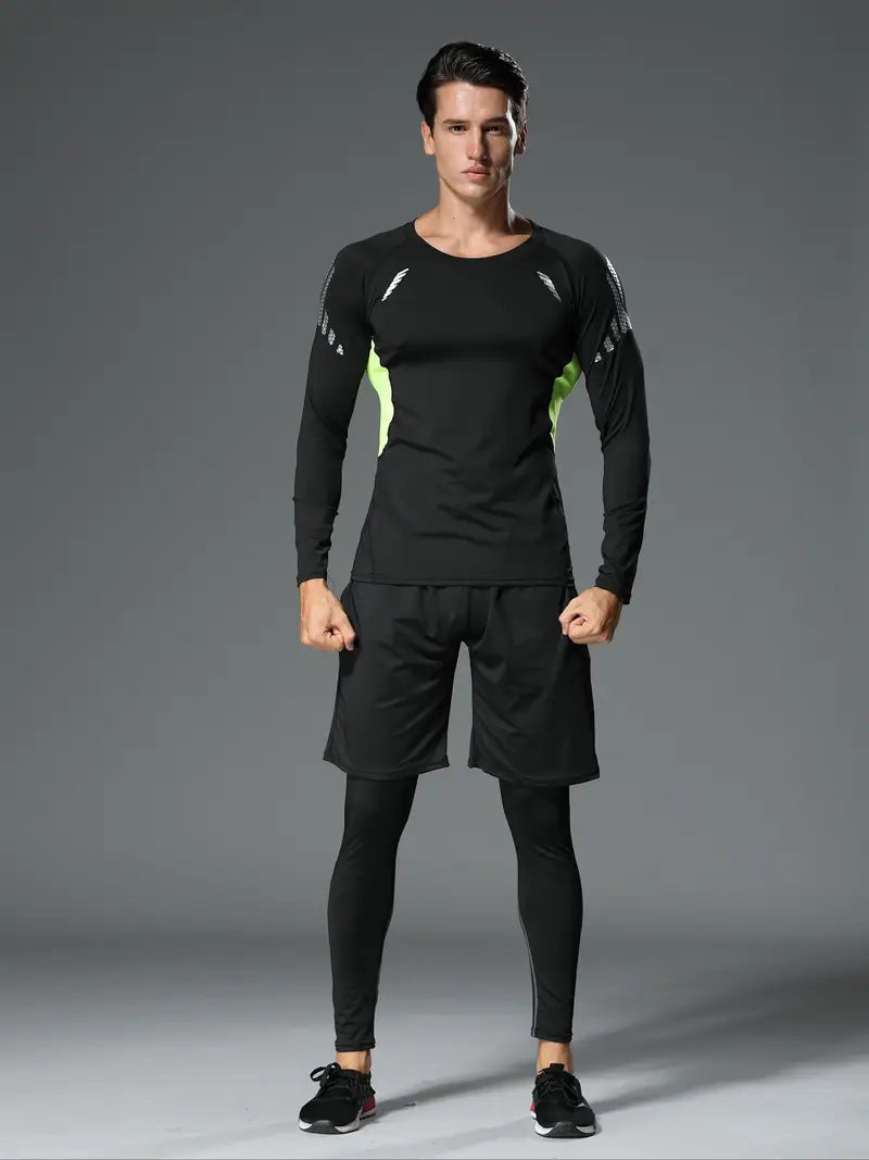 2026 Spring Men's Quick Dry Jacket Suit 1-4 Piece Outdoor Fitness