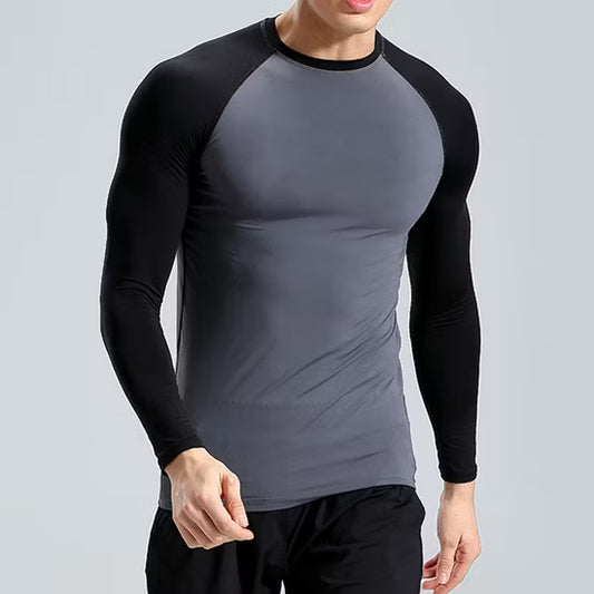 Men Sport T-shirt Quick Dry Bodybuilding Running Shirt Long Sleeve