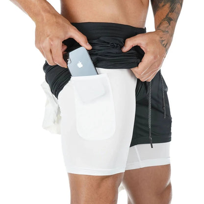 Camo Running Shorts Men Gym Sports Shorts 2 In 1 Quick Dry