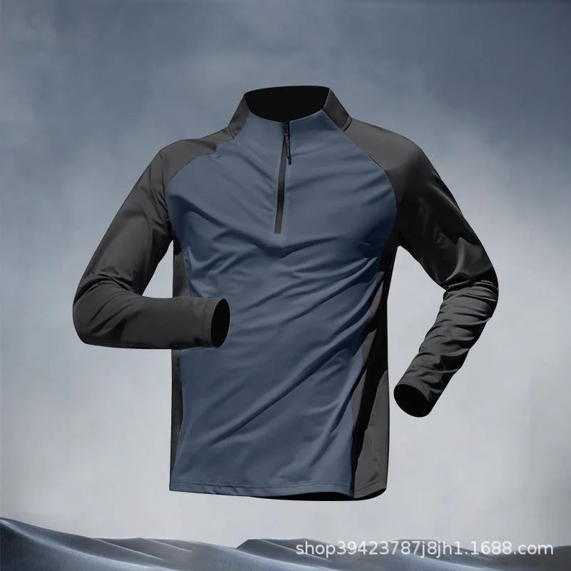Men Half-Zip Quick Dry Sportswear Long Sleeve Pants Set Track