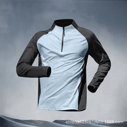 Men Half-Zip Quick Dry Sportswear Long Sleeve Pants Set Track