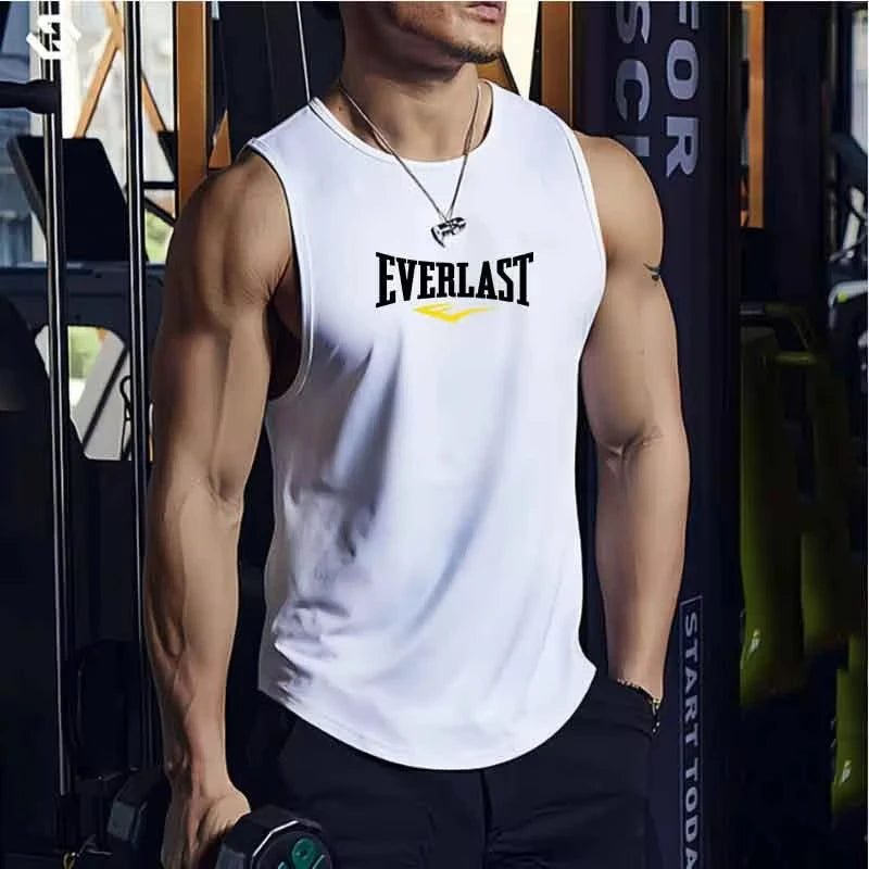 Breathable Mesh Men's Vest Round Neck  Running Man Top Gym  Shirt