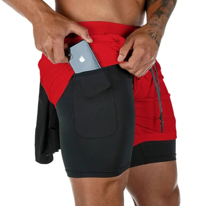 Camo Running Shorts Men Gym Sports Shorts 2 In 1 Quick Dry