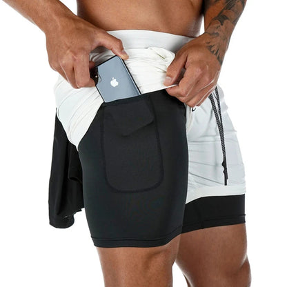 Camo Running Shorts Men Gym Sports Shorts 2 In 1 Quick Dry