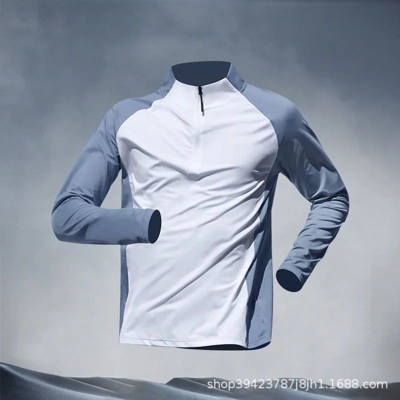 Men Half-Zip Quick Dry Sportswear Long Sleeve Pants Set Track