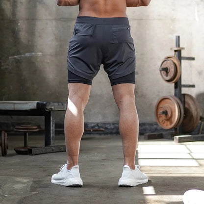 Camo Running Shorts Men Gym Sports Shorts 2 In 1 Quick Dry