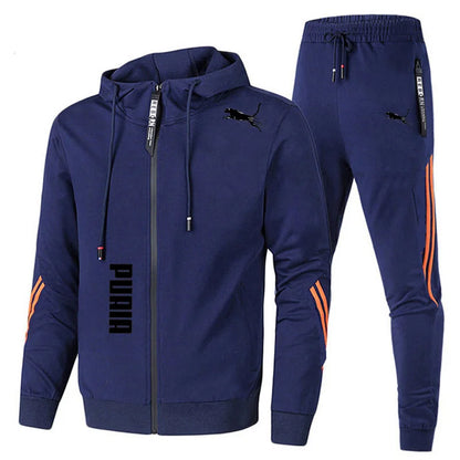 Men's Spring Autumn Tracksuit Set Long Sleeve Fitness Running Sportswear
