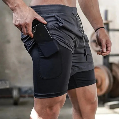 Camo Running Shorts Men Gym Sports Shorts 2 In 1 Quick Dry