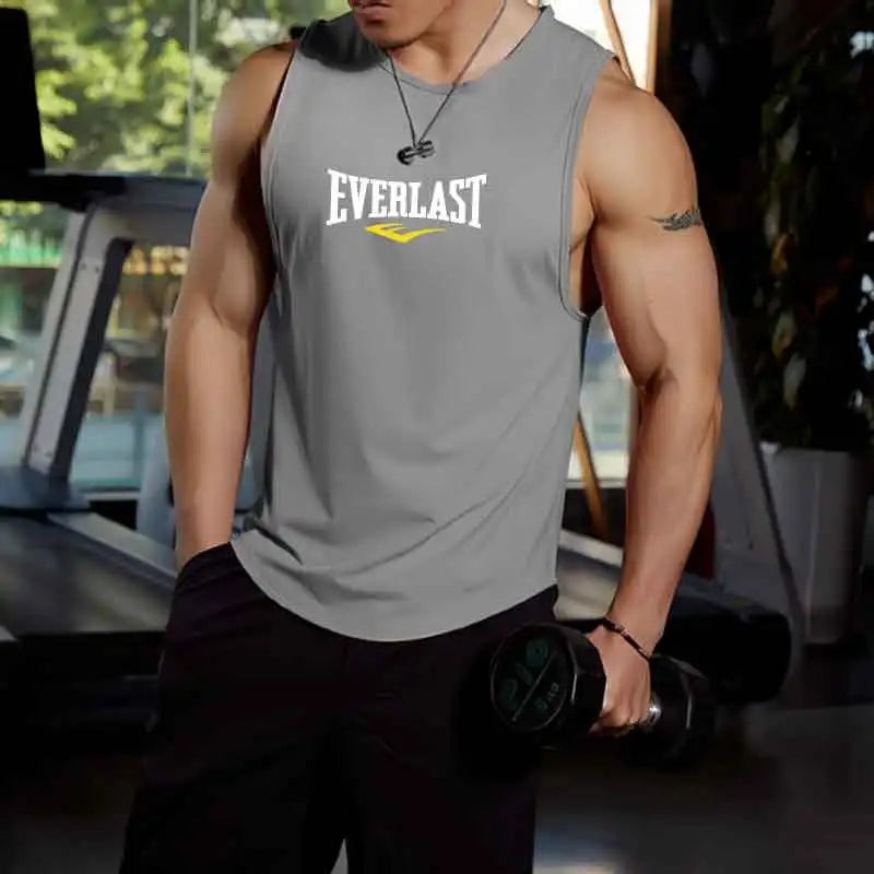 Breathable Mesh Men's Vest Round Neck  Running Man Top Gym  Shirt
